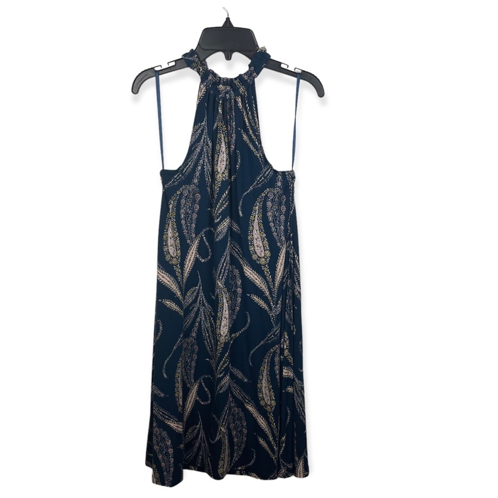 Ann Taylor Loft Halter Dress Blue Pink Paisley Floral Print Sleeveless NWT XS